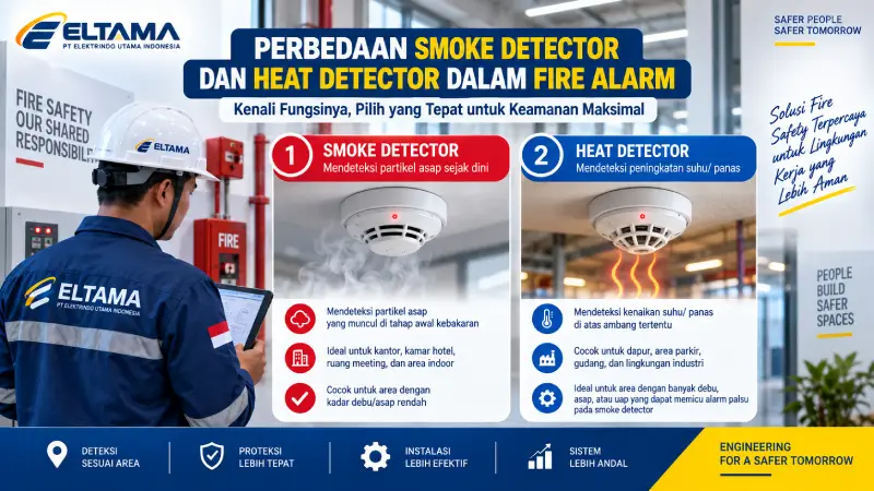 Perbedaan Smoke Detector dan Heat Detector dalam Fire Alarm